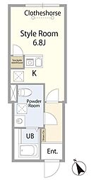 ラフォート町屋 ワンルームの間取図画像