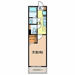 Estilo Clara 2階1Kの間取り