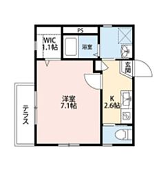 リリエンハイム神楽月 1階1Kの間取り