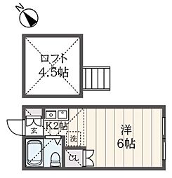 ドミールワダ 1Kの間取図画像