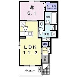 ウエスト・サニーガーデン 1LDKの間取図画像
