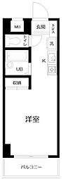 グランアルバ白山 2階ワンルームの間取り