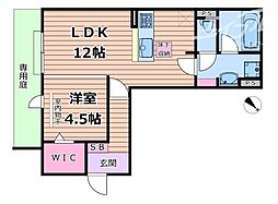 AF sweet 1LDKの間取図画像