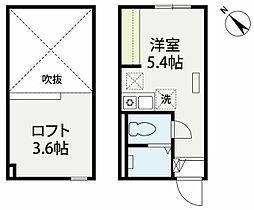 cozy横浜鶴見 2階ワンルームの間取り
