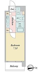 東京メトロ東西線 木場駅 徒歩11分の賃貸マンション 9階1Kの間取り