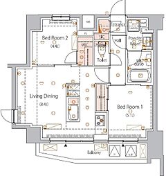 HYs MINOWA 2LDKの間取図画像