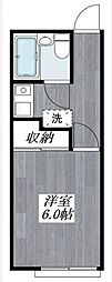 パールメントハイツA館 1Kの間取図画像
