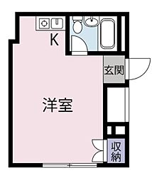 クロノス橋本 ワンルームの間取図画像