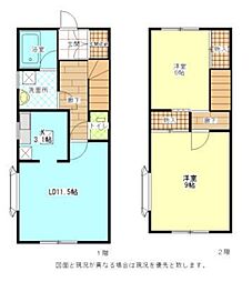 JR横浜線 成瀬駅 徒歩10分の賃貸テラスハウス 2LDKの間取り