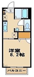 グリーンバレーオオクラ 1Kの間取図画像