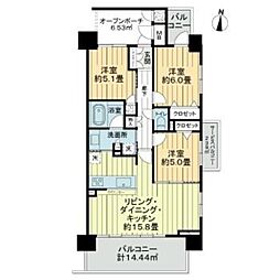 ユードリーム東川口駅前 3LDKの間取図画像