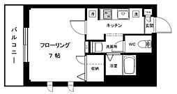 グランバリエソウケイ 1Kの間取図画像