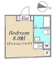 CASA OTSUKA 3階ワンルームの間取り