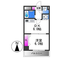 Osaka Metro谷町線 平野駅 徒歩7分の賃貸マンション 1階1DKの間取り