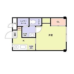 ハイムデダチ 1Kの間取図画像