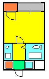 アスペンヒルズ 1Kの間取図画像