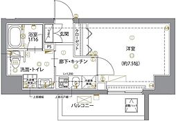 ユリカロゼ五反野 1階1Kの間取り