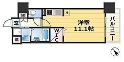 アドバンス三宮ウィングロード ワンルームの間取図画像