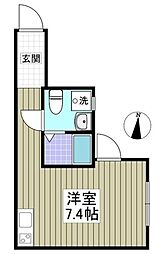 興野2丁目新築アパート 1階ワンルームの間取り