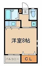 イーストヤマカ 1階ワンルームの間取り