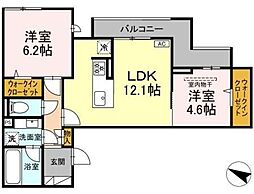 Lumiere 2LDKの間取図画像