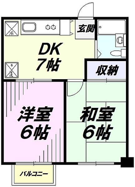 越後屋ビル ｜埼玉県所沢市緑町３丁目(賃貸マンション2DK・3階・34.02㎡)の写真 その2