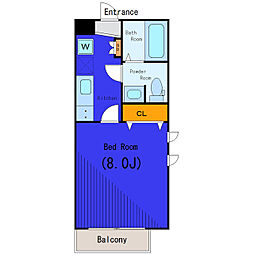東急大井町線 荏原町駅 徒歩5分の賃貸マンション 4階1Kの間取り