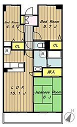 バルコン・ブラン淵野辺 3LDKの間取図画像