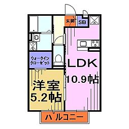 メゾン・ディアベルジュ 1LDKの間取図画像