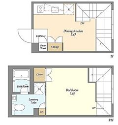ガーデンレジデンス恵比寿 1階1DKの間取り