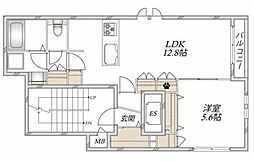 ルシェロ円神 1LDKの間取図画像