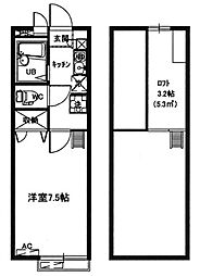 メインシティガーデン新井壱番館 1Kの間取図画像