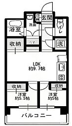 川口中青木第2ローヤルコーポ 2LDKの間取図画像