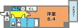 ファーストステージ神戸ハーバーランド 6階1Kの間取り