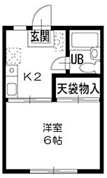 ヒルトップT＆Y 2階1Kの間取り