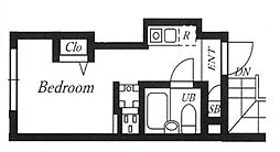 プラチナフォルム上野秋葉原II 4階ワンルームの間取り