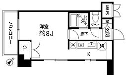 ルーブル西五反田 ワンルームの間取図画像
