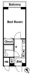 マンションアクロス西巣鴨 1Kの間取図画像