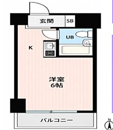 ライオンズマンション横浜ウエスト ワンルームの間取図画像