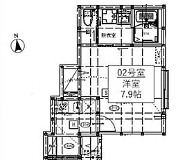 エラン海老名～そよ風のフィオーレ～ 1Kの間取図画像