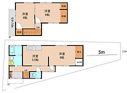 下高井戸建 1階3DKの間取り