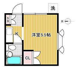 コーポT.M 1Kの間取図画像