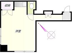 池袋見真ビル 2階ワンルームの間取り