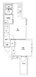 フジパレス堺駅EAST 1DKの間取図画像