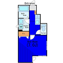 東急大井町線 戸越公園駅 徒歩4分の賃貸アパート 1階1Kの間取り