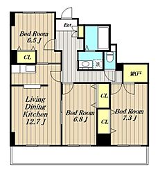 グランドール海老名 3SLDKの間取図画像