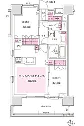 ディームス木場 7階2LDKの間取り
