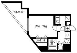 ナビールコート白金 1Kの間取図画像