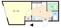 6th Av.Residence AYASE 1階1Kの間取り