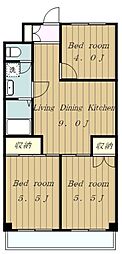 堀江ビル 3LDKの間取図画像